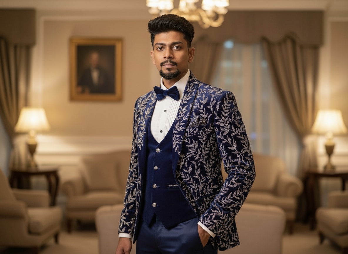Sangeet Soiree Navy Wedding Outfit